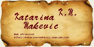 Katarina Makević vizit kartica